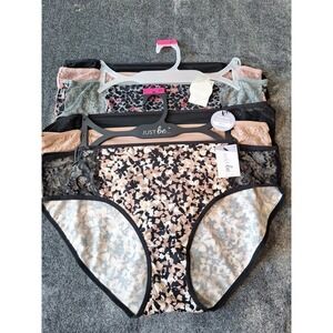 6 Pk Microfiber Stretch Bikini Lace Underwear Womens 2X Multi Color Feminine B/G